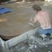 This in-progress patio is colored with Nutmeg and is stamped with the Slate texture.
